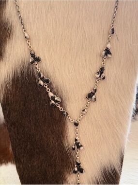 ❤️ White Buffalo Brushed Sterling 925 Navajo Style Statement Lariat 22”+5” 33G